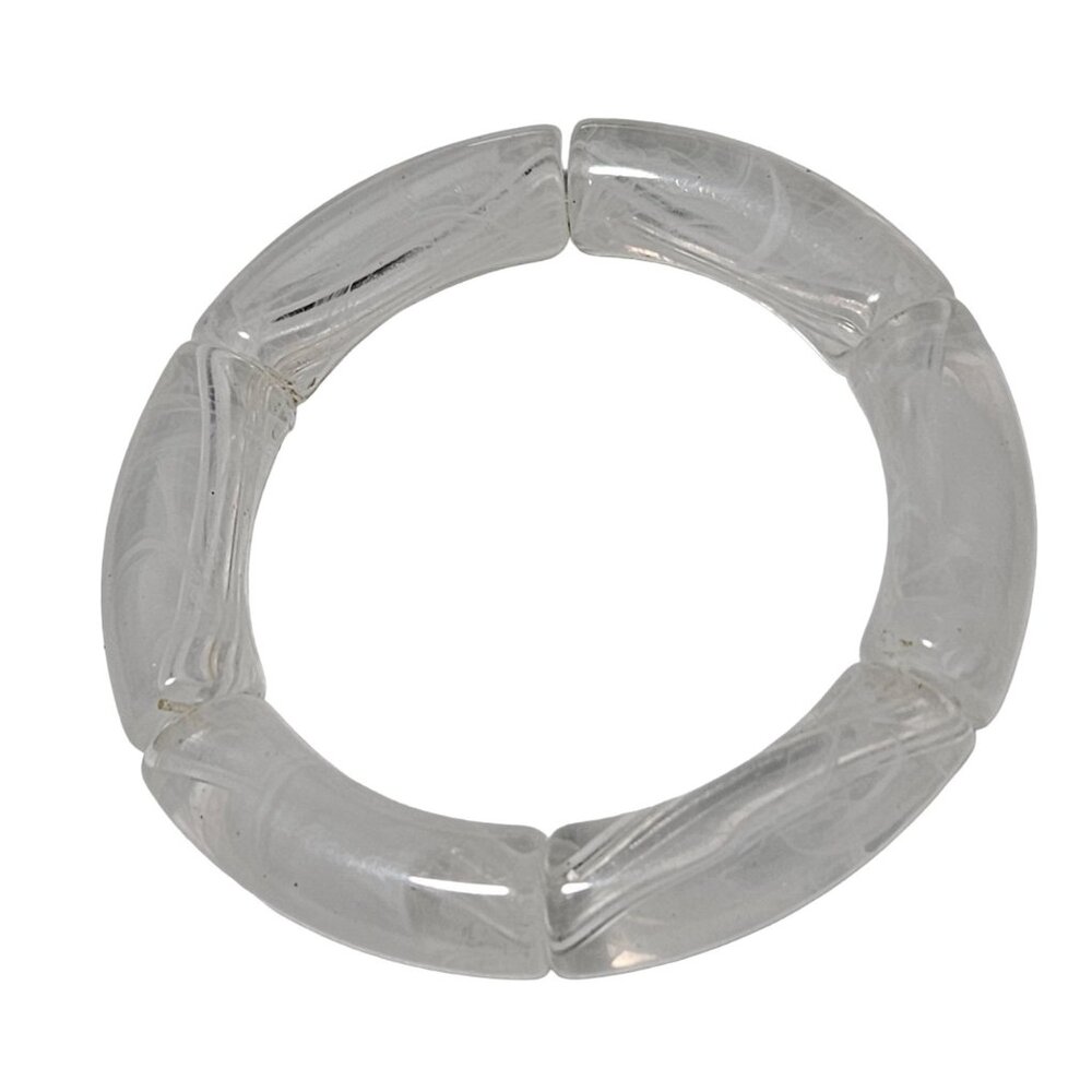 Boho Chic Lucite Chunky Bangle Bracelet Stackable Stretch Fashion Jewelry Women